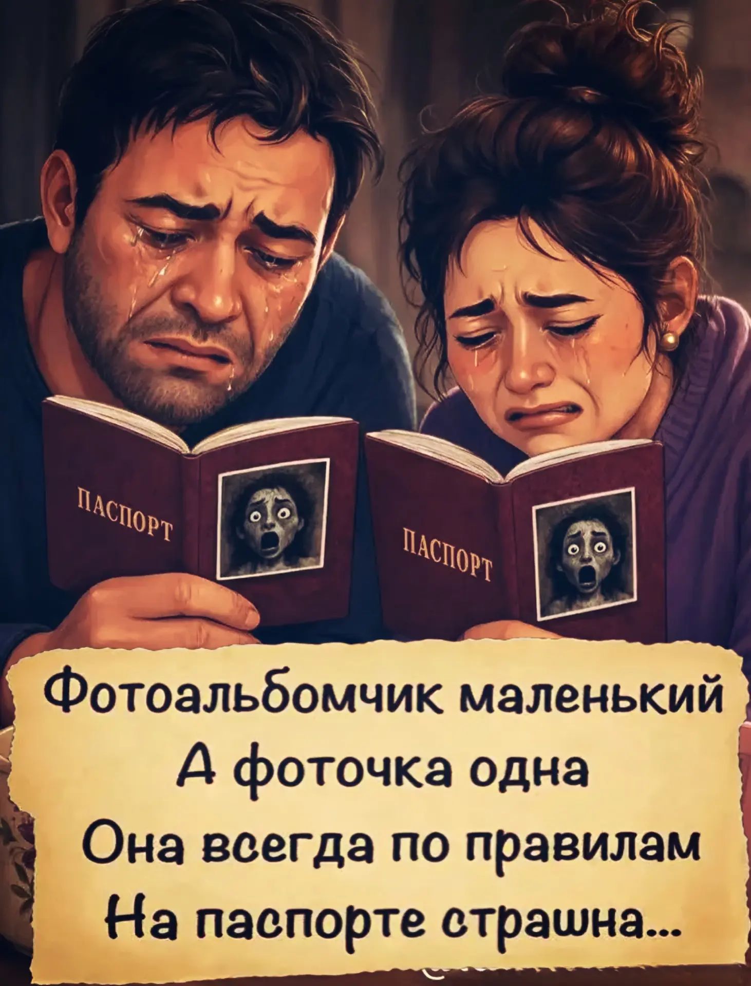 Фотоальбомчик маленький А фоточка одна Она всегда по правилам На паспорте страшна... ПАСПОРТ