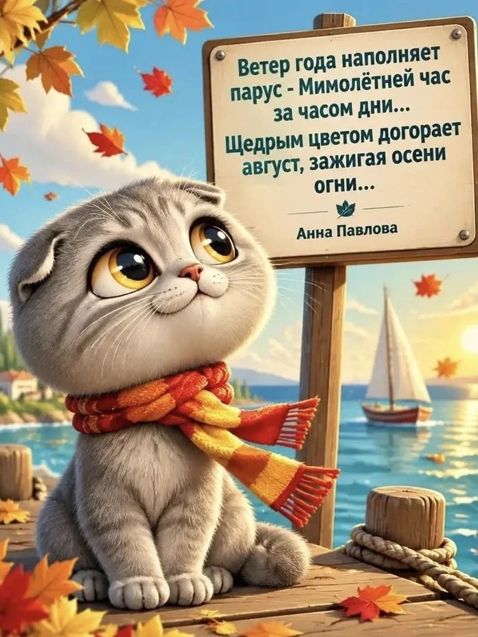 Ветер года наполняет парус - Мимолётней час за часом дни... Щедрым цветом догорает август, зажигая осени огни... Анна Павлова
