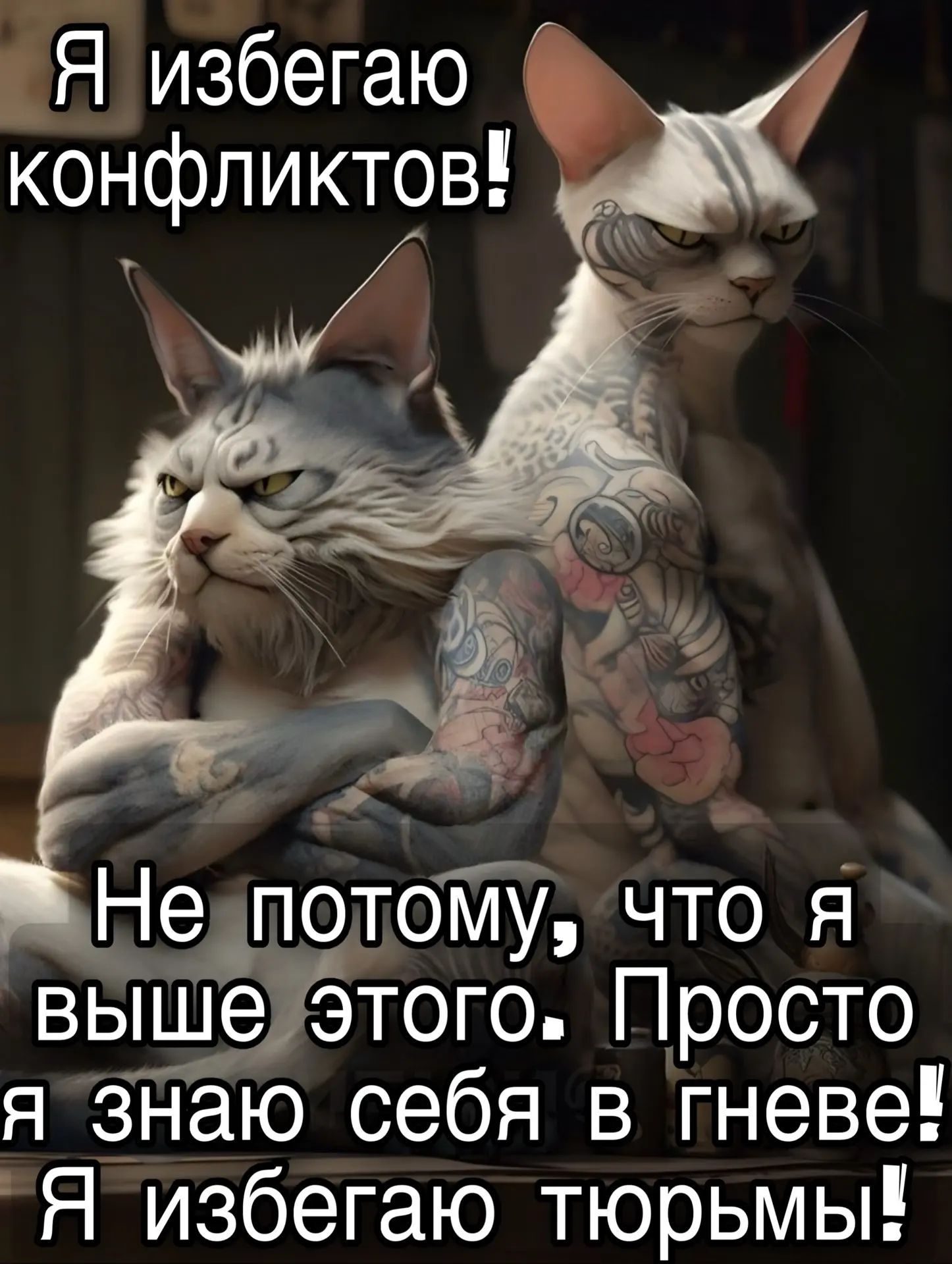 Я избегаю конфликтов! Не потому, что я выше этого. Просто я знаю себя в гневе! Я избегаю тюрьмы!