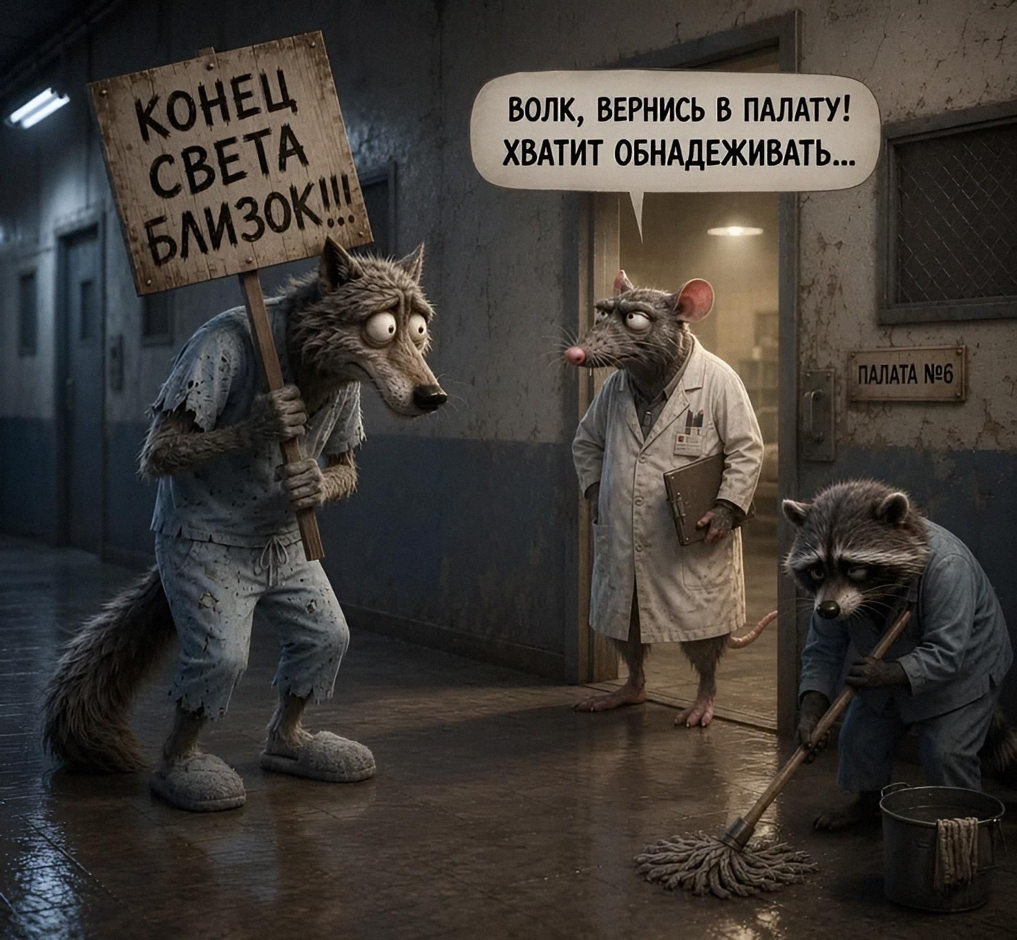 КОНЕЦ СВЕТА БЛИЗОК!!! ВОЛК, ВЕРНИСЬ В ПАЛАТУ! ХВАТИТ ОБНАДЕЖИВАТЬ... ПАЛАТА №6