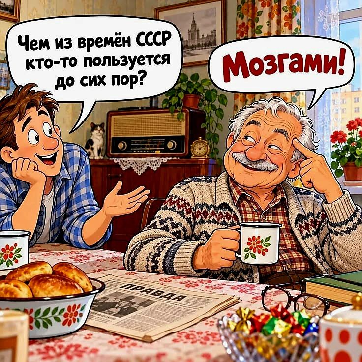 Чем из времён СССР кто-то пользуется до сих пор? Мозгами!