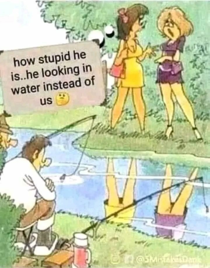 how stupid is..he looking in water instead of us
