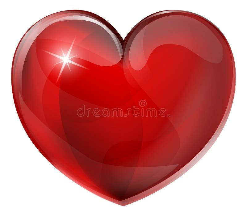 red shiny heart with watermark (Dreamstime)