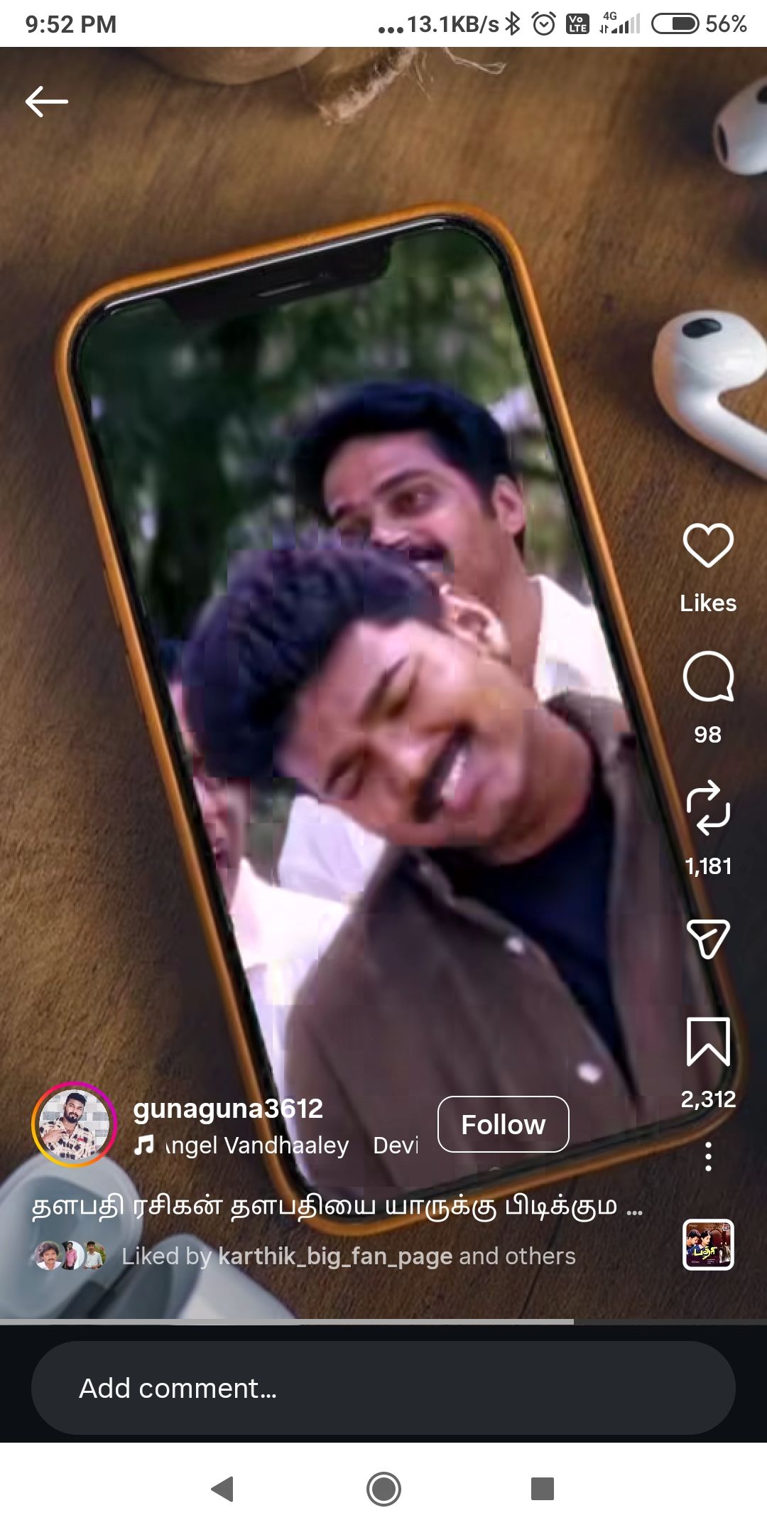 gunaguna3612  Follow  Liked by karthik_big_fan_page and others