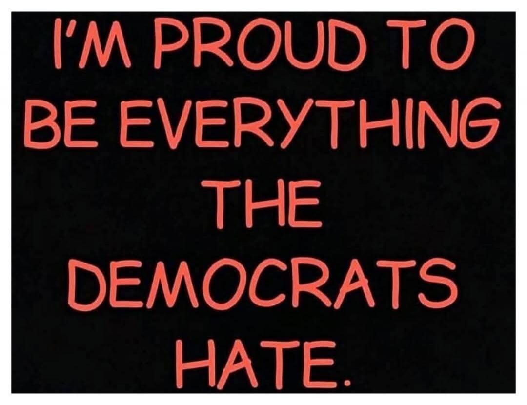 I'M PROUD TO BE EVERYTHING THE DEMOCRATS HATE.
