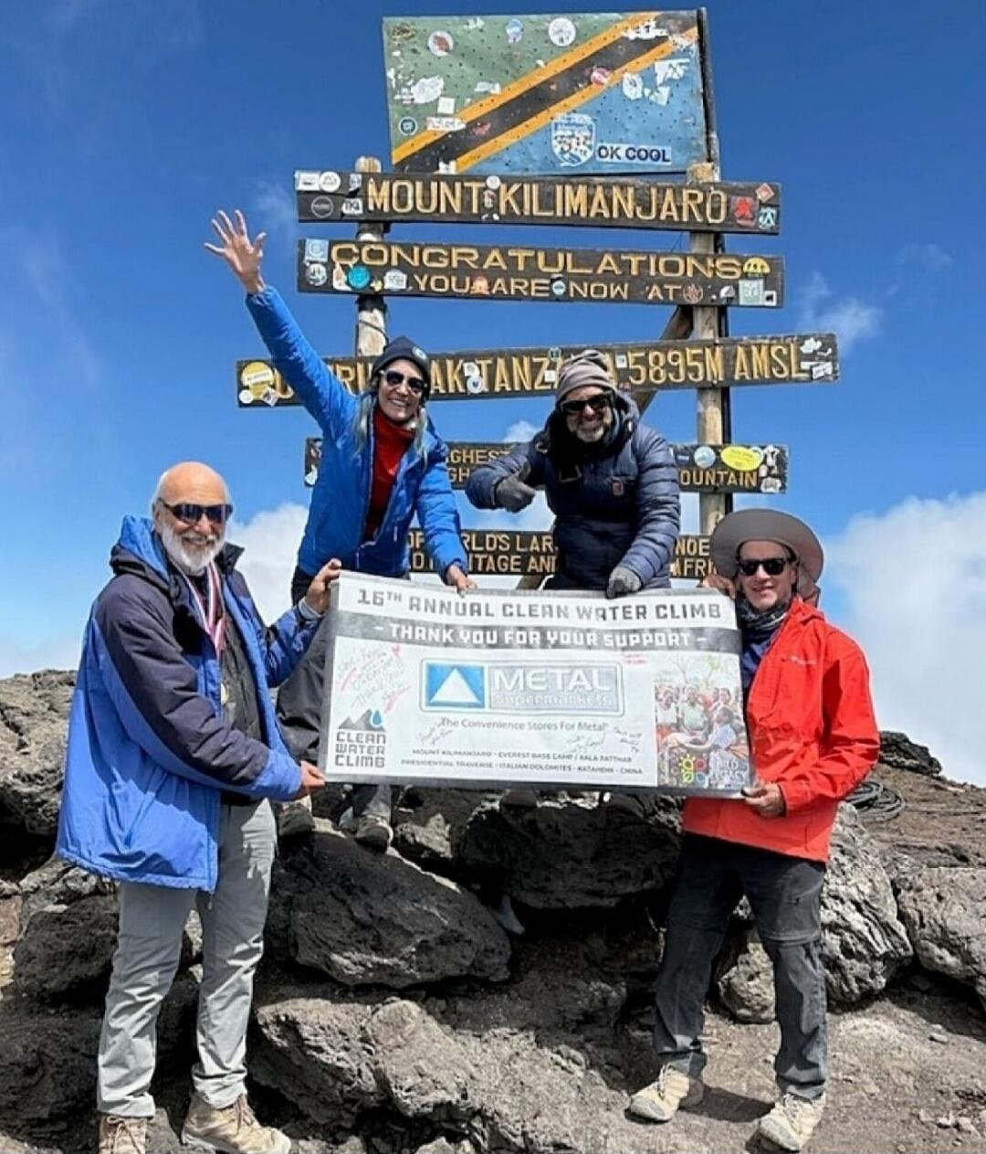 OK COOL MOUNT KILIMANJARO CONGRATULATIONS YOU ARE NOW AT UHURU PEAK TANZANIA 5895M AMSL 16TH ANNUAL CLEAN WATER CLIMB - THANK YOU FOR YOUR SUPPORT - METAL Supermarkets The Convenience Stores For Metal MOUNT KILIMANJARO - EVEREST BASE CAMP - KALA PATTHAR - PRESIDENTIAL TRAVERSE - ITALIAN DOLOMITES - KATHMANDU - CHINA CLEAN WATER CLIMB