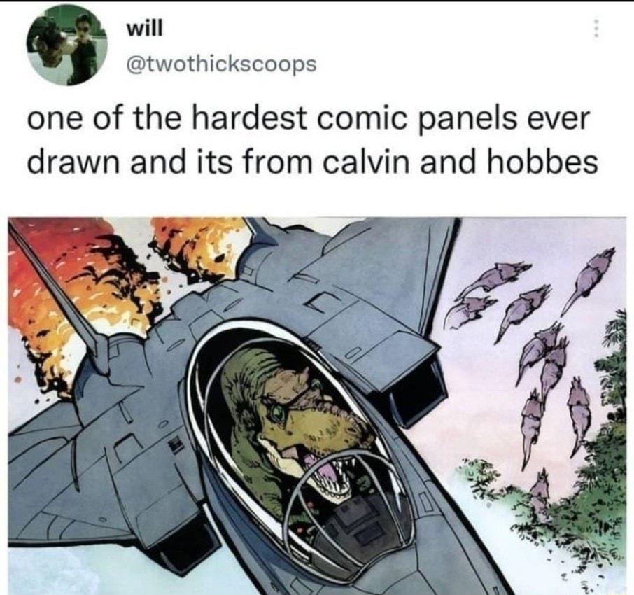 will twothickscoops one of the hardest comic panels ever drawn and its from calvin and hobbes