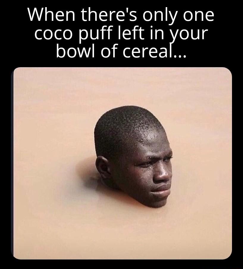 When theres only one coco puff leftin Pour oJo o RIF