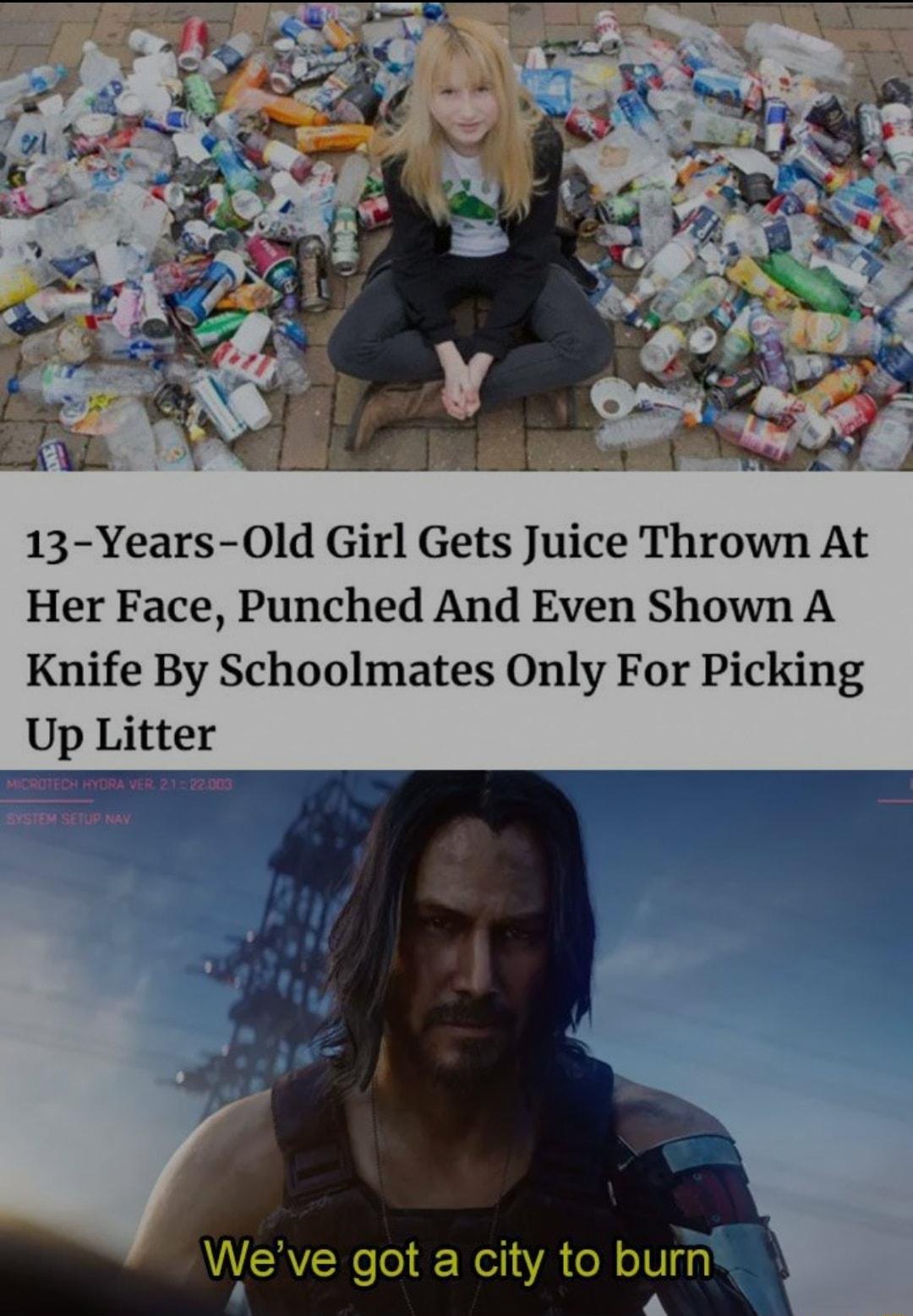 13 Years 0ld Girl Gets Juice Thrown At Her Face Punched And Even Shown A Knife By Schoolmates Only For Picking Up Litter