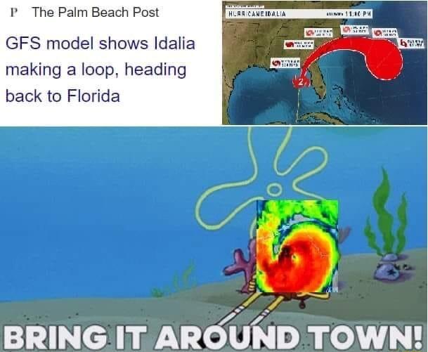 P The Palm Beach Post GFS model shows Idalia making a loop heading back to Florida A P s BRING IT ARGUND TOWN
