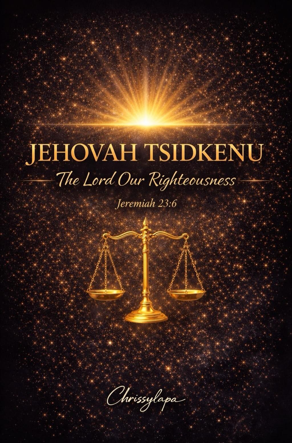 JEHOVAH TSIDKENU The Lord Our Righteousness Jeremiah 23:6 Chrissylapa