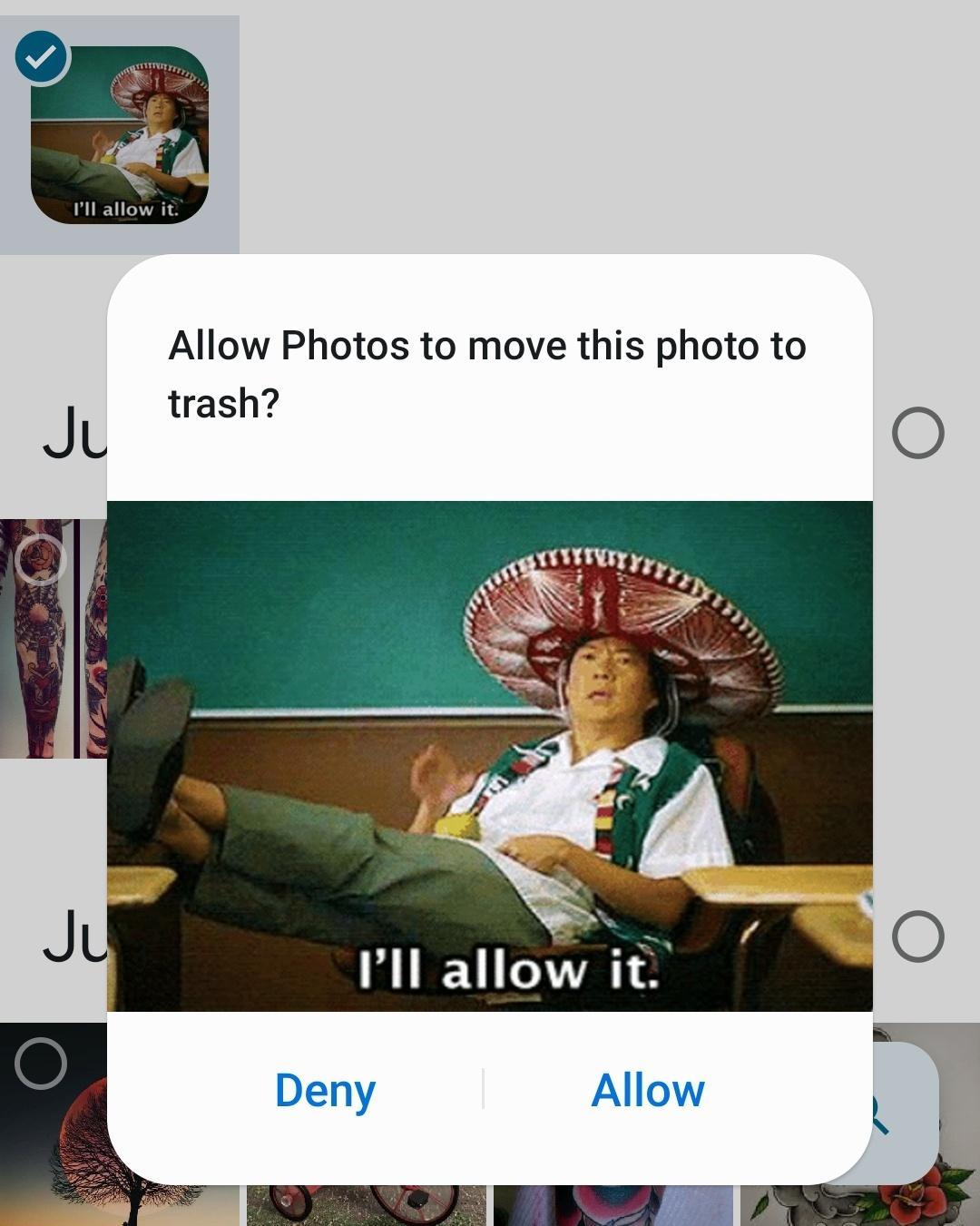 Allow Photos to move this photo to oy trash e