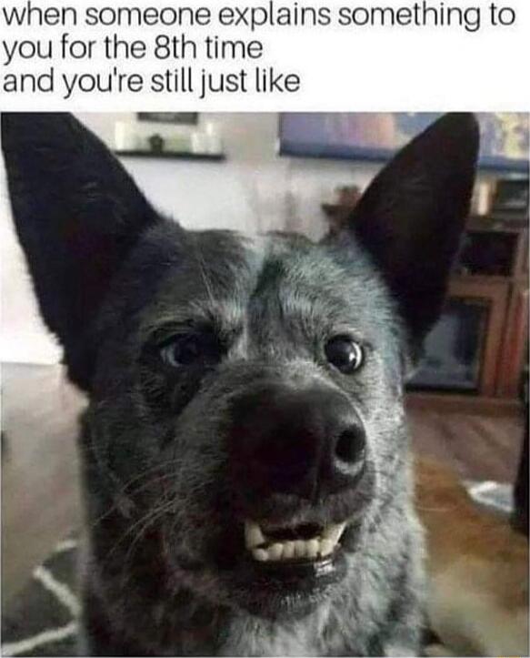 when someone explains something to you for the 8th time and youre still just like