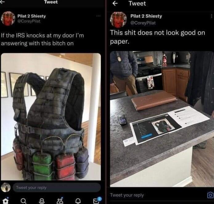 S Tweet T P svemy rrr Ifthe IR ocks at my door m This shit does not look good on ing with this bitch on