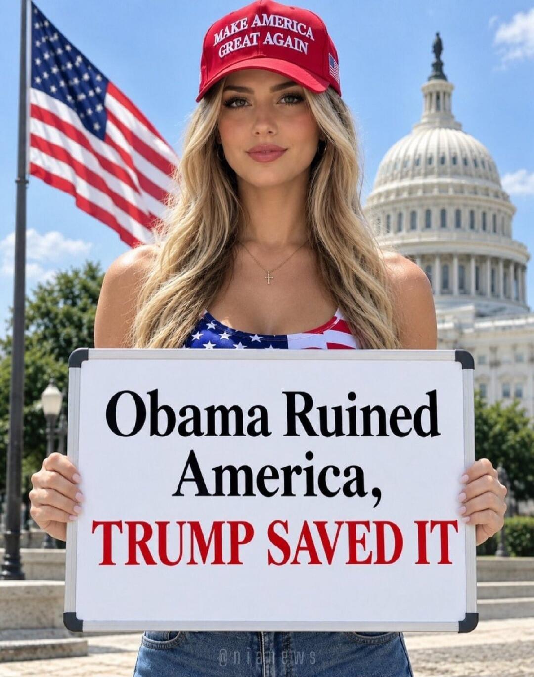 MAKE AMERICA GREAT AGAIN Obama Ruined America, TRUMP SAVED IT @nianews