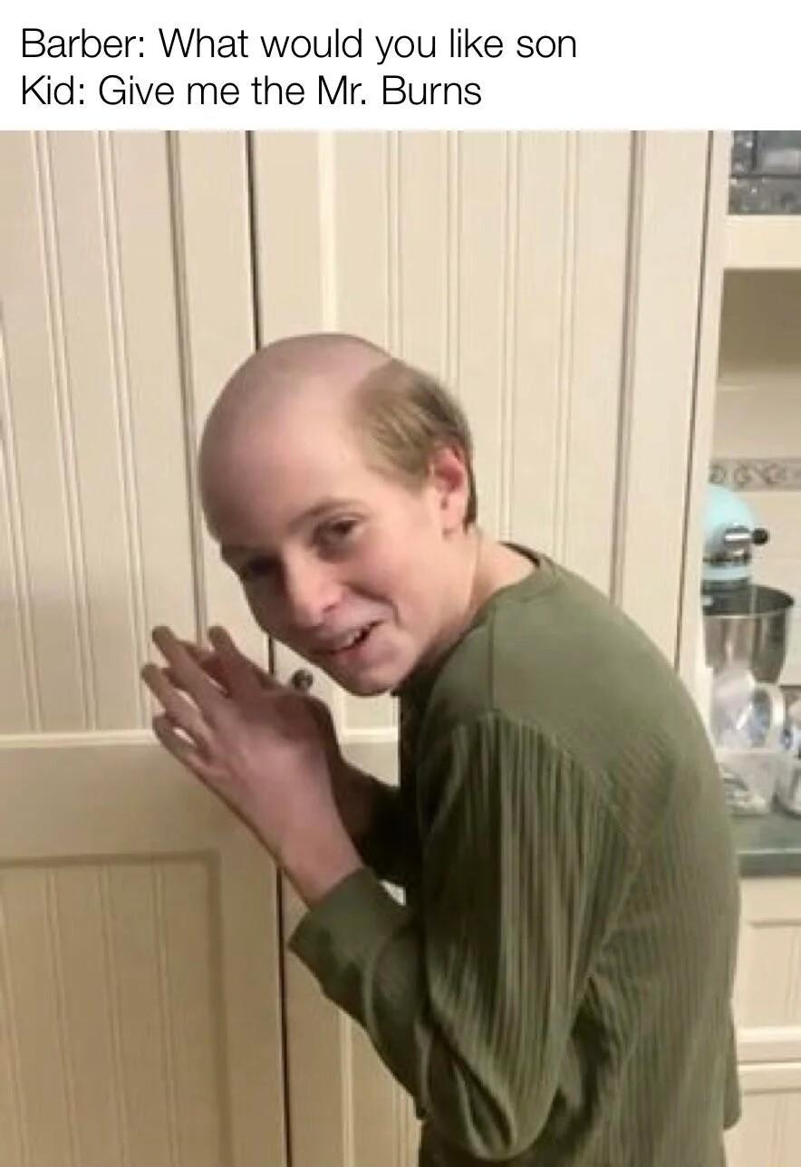 Barber What would you like son Kid Give me the Mr Burns