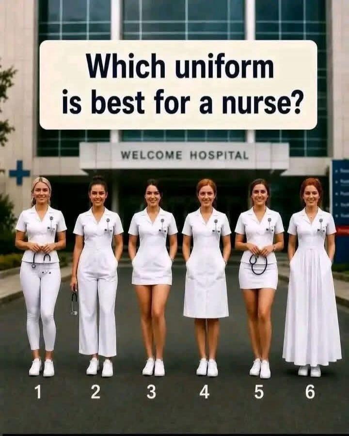 Which uniform is best for a nurse? WELCOME HOSPITAL 1 2 3 4 5 6