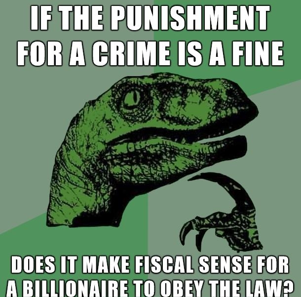 IFTHE PUNISHMENT FORACRIME ISA FINE DOES ITMAKE FISCALISENSEIFOR ABILLIONAIRE TOOBEY THE LAW 2