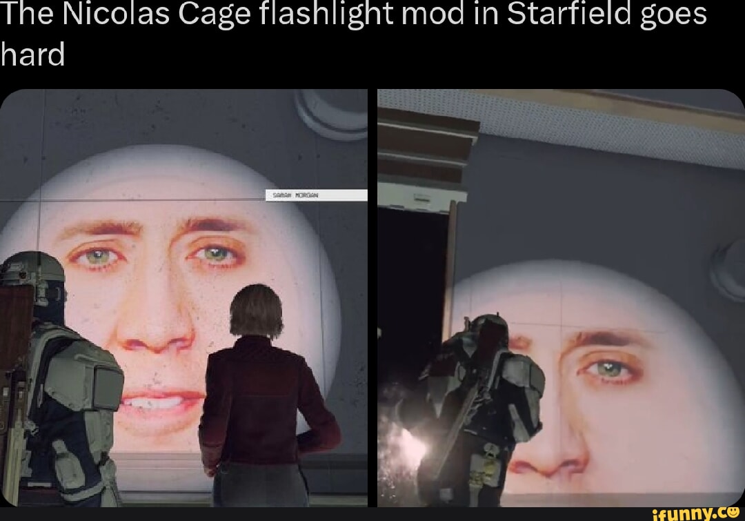 The Nicolas Cage flashlight moa in Starfield goes hard