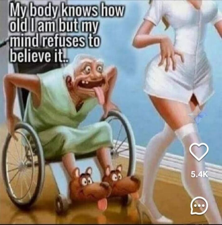 My body knows how old I am but my mind refuses to believe it..