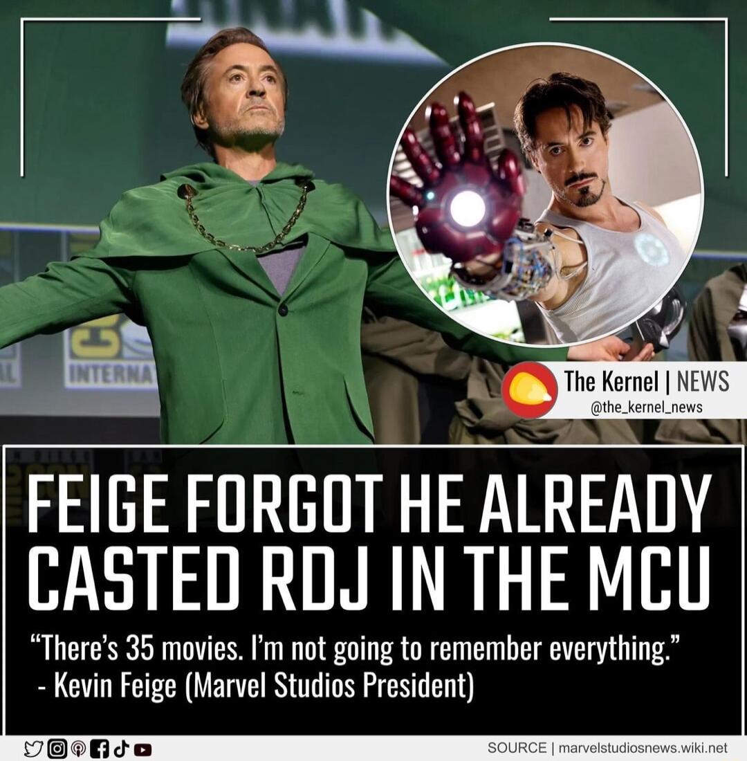 CASTED RDJ IN THE MCU Theres 35 movies Im not going to remember everything B G RN GEN RG