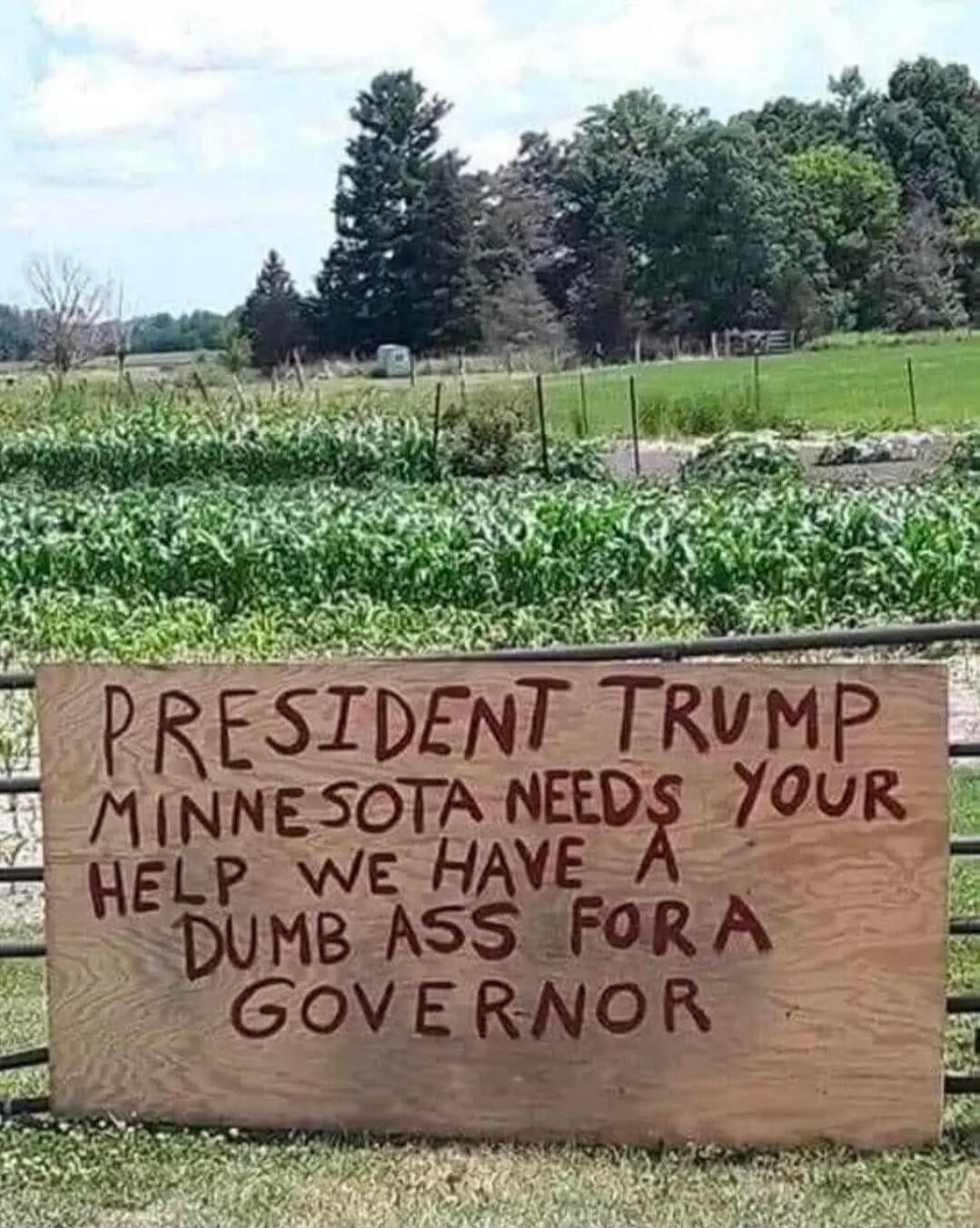PRESIDENT TRUMP MINNESOTA NEEDS YOUR HELP WE HAVE A DUMB ASS FOR A GOVERNOR