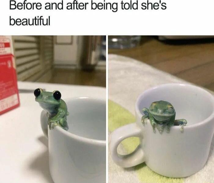 Before and after being told shes beautiful