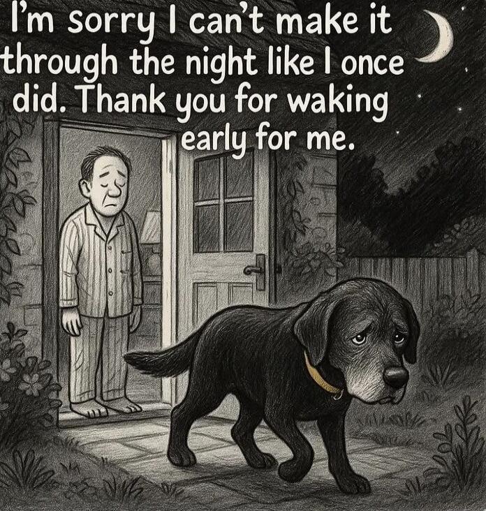 I'm sorry I can't make it through the night like I once did. Thank you for waking early for me.