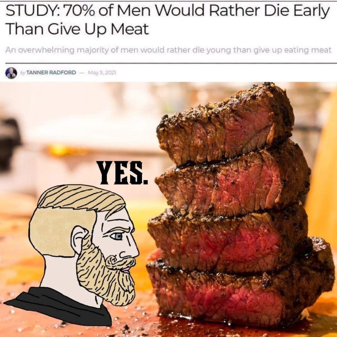 STUDY 70 of Men Would Rather Die Early Than Give Up Meat enmorons