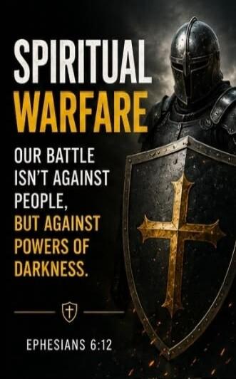 SPIRITUAL WARFARE OUR BATTLE ISN'T AGAINST PEOPLE, BUT AGAINST POWERS OF DARKNESS. EPHESIANS 6:12