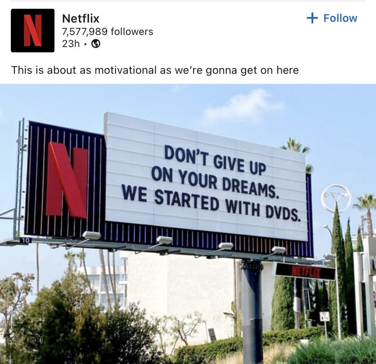 Netflix Follow 7577989 followers 23h This is about as motivational as were gonna get on here