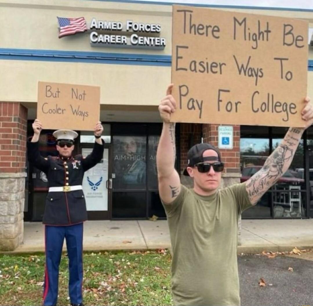ARMED FORCES CAREER CENTER There Might Be Easier Ways To Pay For College But Not Cooler Ways AIM HIGH A RESERVED PARKING