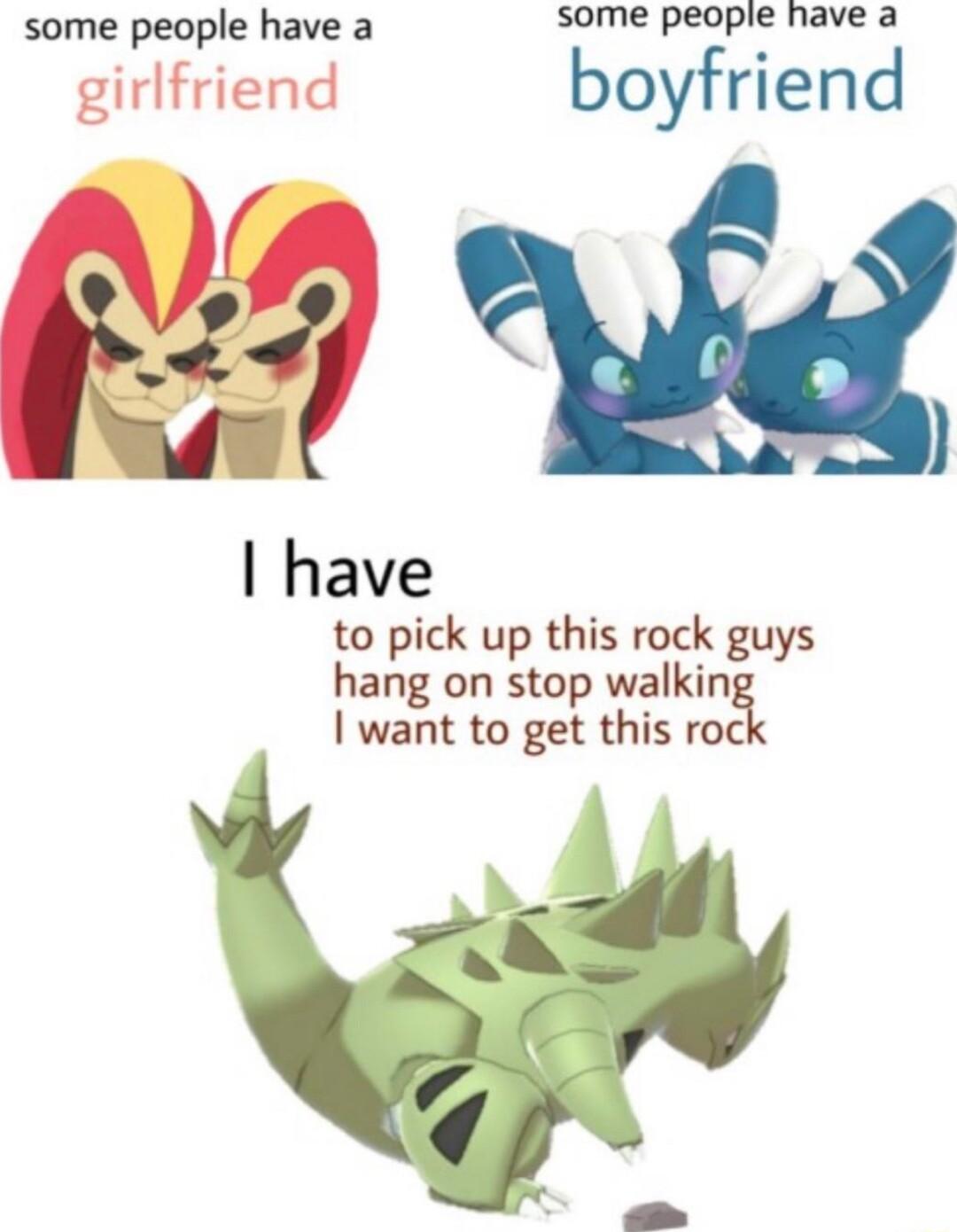 some people have a S0me peope fiave girlfriend boyfriend have to pick up this rock guys hang on stop walkin want to get this rocl o A