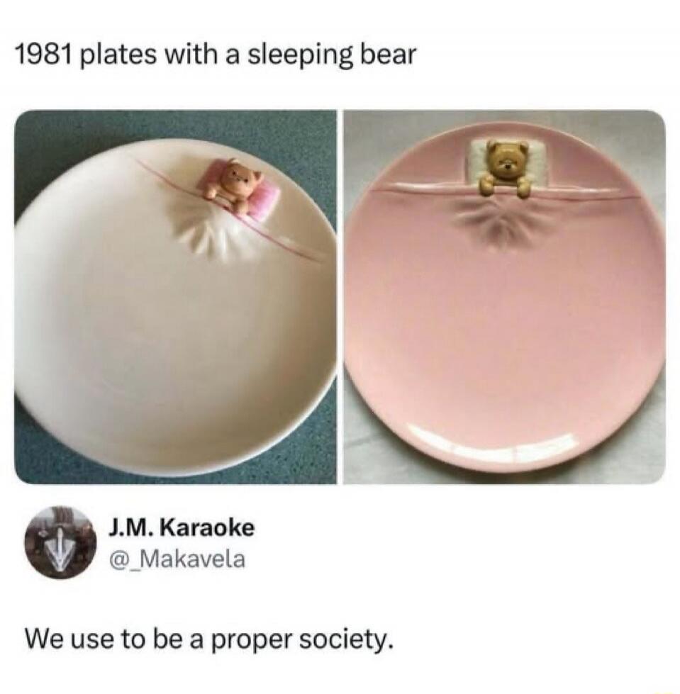 1981 plates with a sleeping bear J.M. Karaoke @_Makavela We use to be a proper society.