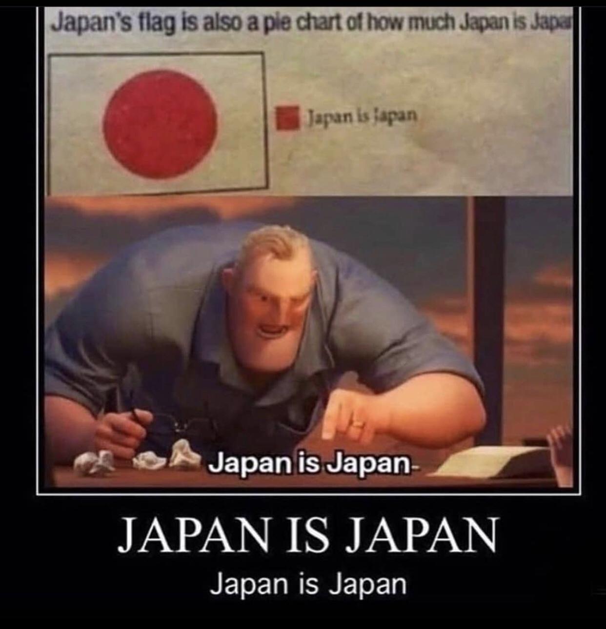 Japans fiag is aiso a pie chart of how much Japan is Japa ot japanis Japan AN A DAV AN Japan is Japan