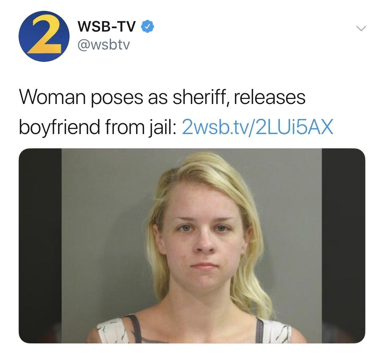 WSB TV wsbtv Woman poses as sheriff releases boyfriend from jail 2wsbtv2LUIBAX 620 PM 51819 TweetDeck