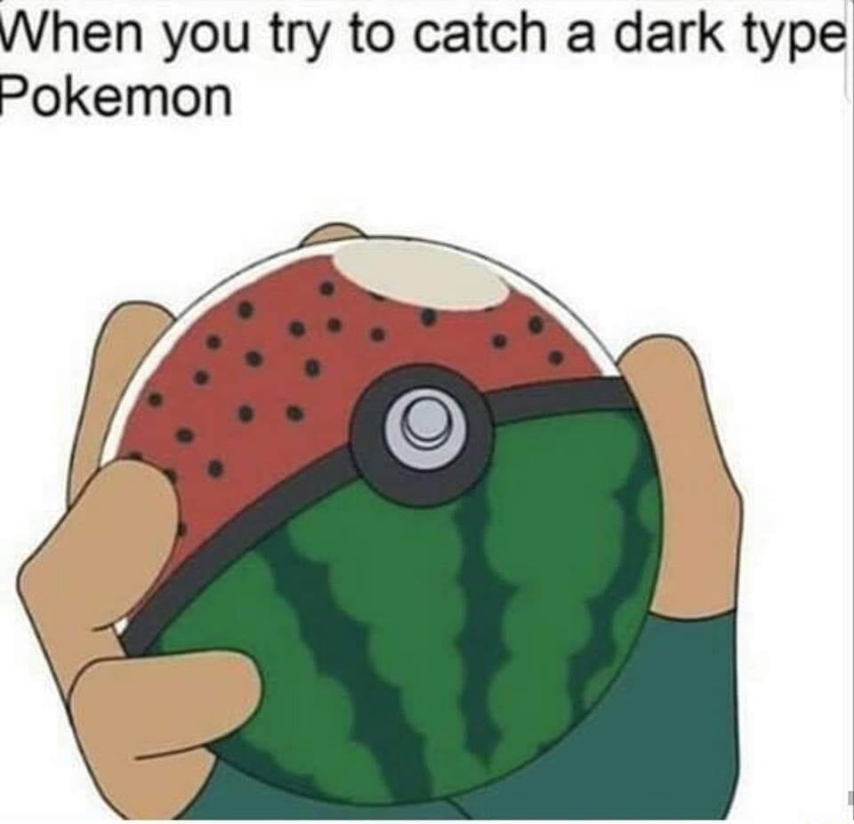 When you try to catch a dark type Pokemon