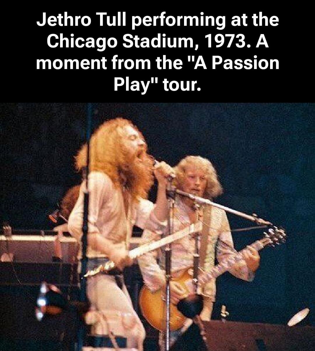 Jethro Tull performing at the Chicago Stadium, 1973. A moment from the 