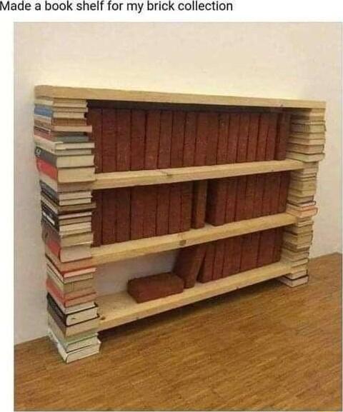 Aade a book shelf for my brick collection