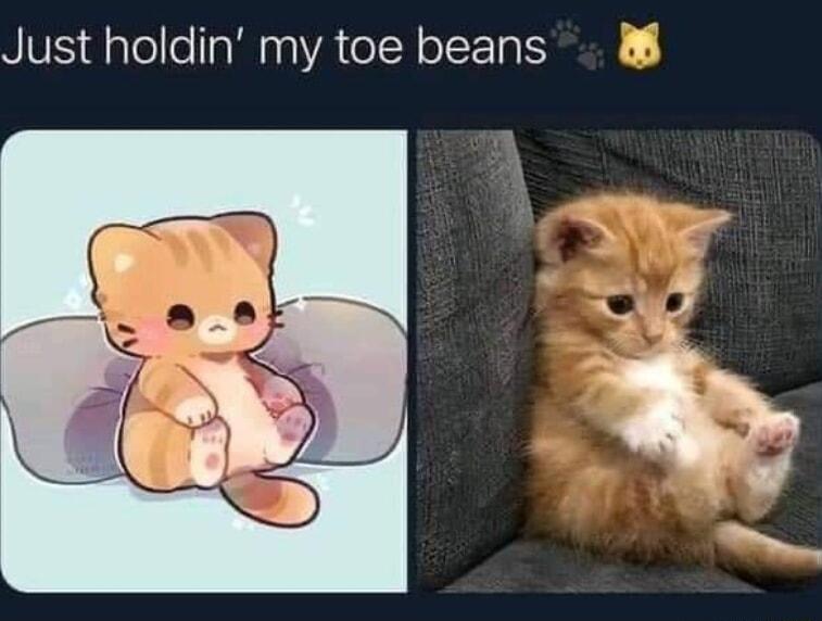 Just holdin my toe beans
