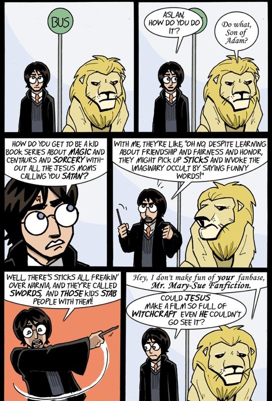 CenTiURS D SORCERY wirir ll THEY MGHT PICK UP STICKS AND WVOKE THE OUT ALL THE TESUS HOMS UWUGINIRY OCCULT BY SAYING FUNNY WELL THERES STICKS ALL FREAKI OVER NARNIA AND THEYRE CALLED SWORDS AND THOSE kibs STAB PEOPLE WITH THEM