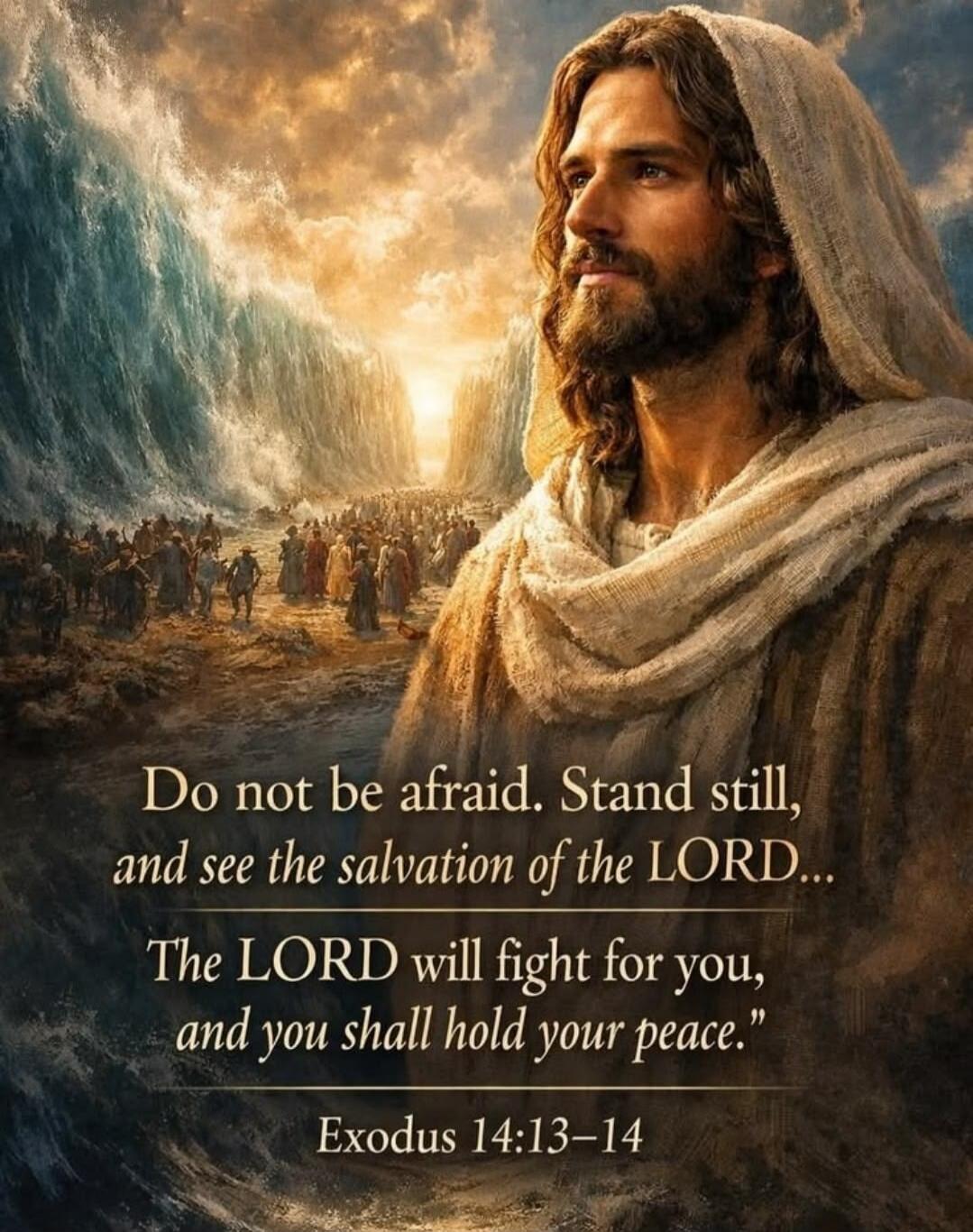 Do not be afraid. Stand still, and see the salvation of the LORD... The LORD will fight for you, and you shall hold your peace. Exodus 14:13-14