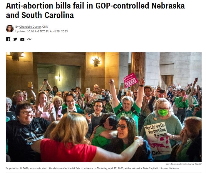 Anti abortion bills fail in GOP controlled Nebraska and South Carolina nvss