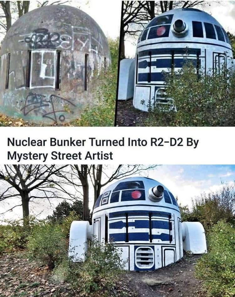 Nuclear Bunker Turned Into R2 D2 By Mystery Street Artist My 8