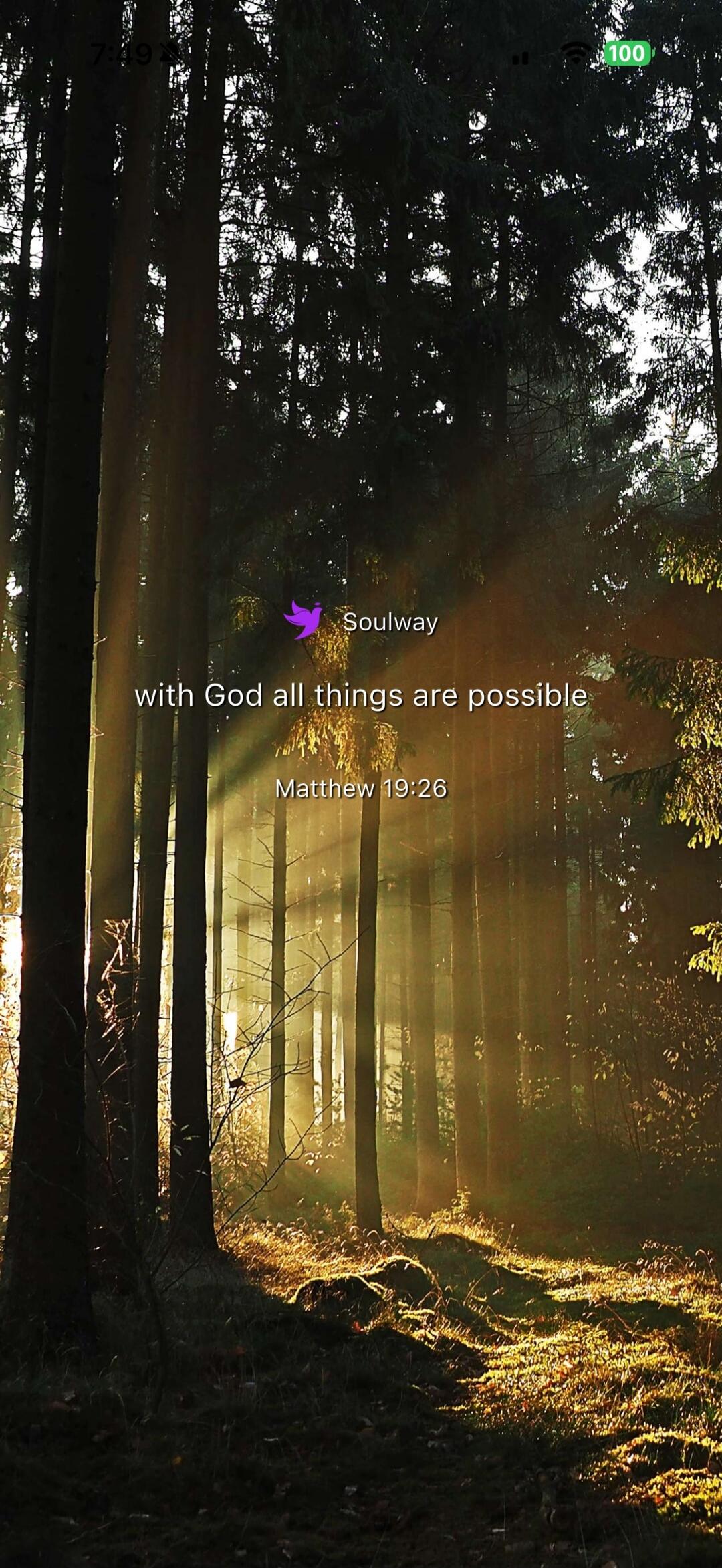 Soulway with God all things are possible Matthew 19:26