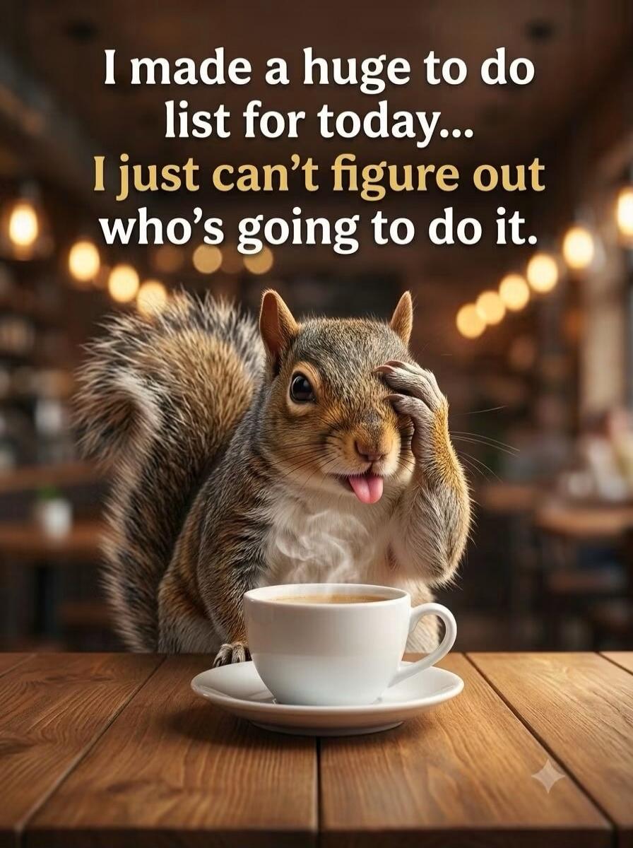 I made a huge to do list for today... I just can't figure out who's going to do it.