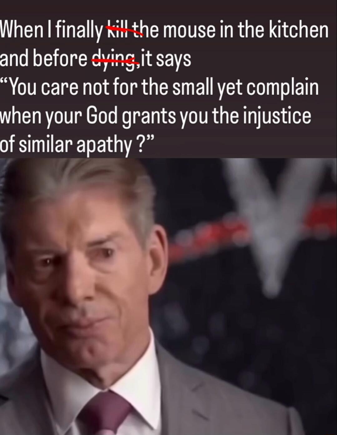 When I finally kill the mouse in the kitchen and before dying, it says 