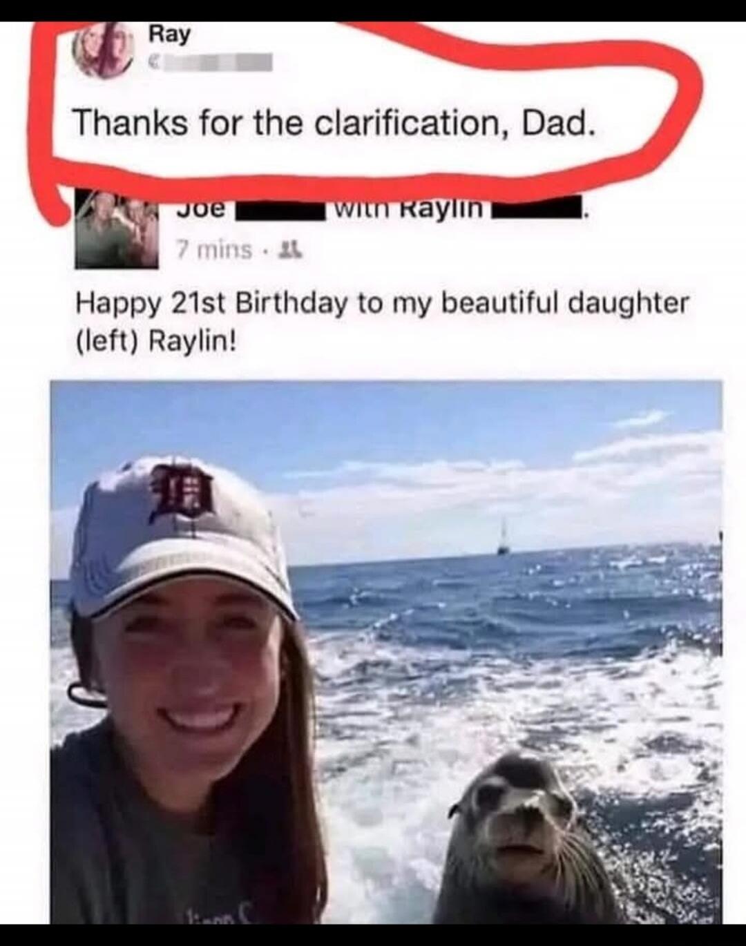 Ray Thanks for the clarification, Dad. Joe with Raylin 7 mins Happy 21st Birthday to my beautiful daughter (left) Raylin!