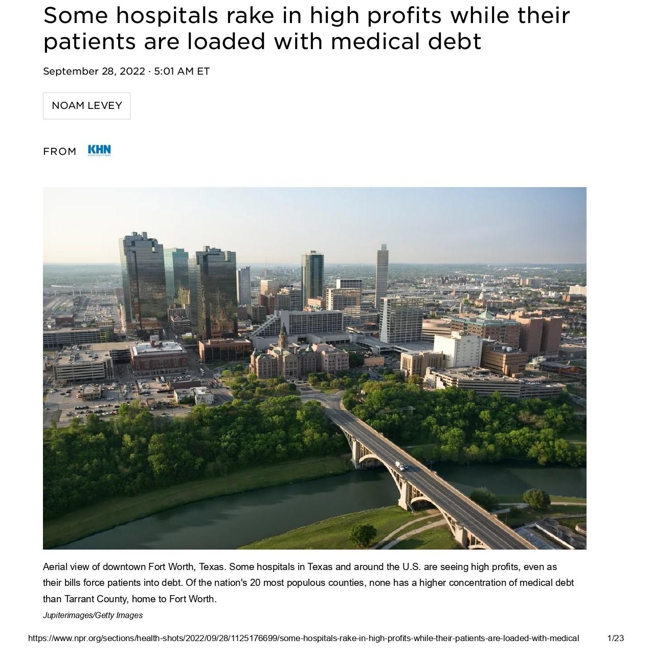 Shots Some hospitals rake in high profits while their patients are loaded with medical debt