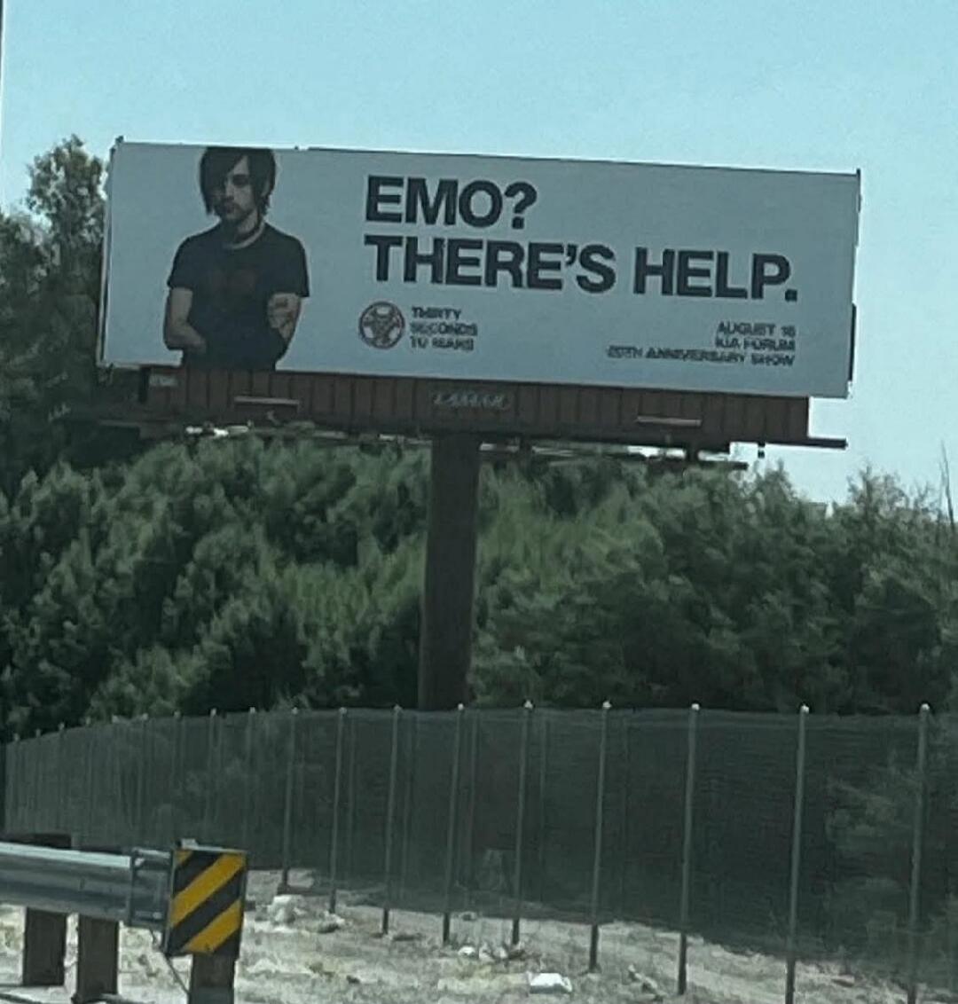 EMO? THERE'S HELP. THIRTY SECONDS TO MARS AUGUST 18 KIA FORUM 20TH ANNIVERSARY SHOW